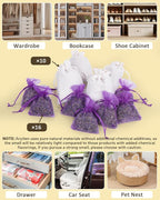 24 Pack Cedar and Lavendar Home Fragrance for Drawers and Closets - Stop Clothes Damage, Cedar Chips and Natural Dried Lavender Sachets Bags