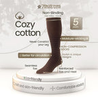 7BigStars Kingdom Men's Diabetic Seamless Cotton Mid Calf Socks - 5 Pack Large - Stripe Pattern - Sock Size 10-13 Shoe Size 9-12 L Dark Brown, Brown, Beige, Light Beige