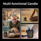 MOASITN Sandalwood Scented Candles for Home| Leather,Sandalwood,Amber Scented Soy Candle| Handmade Longlasting Aromatherapy Candle| Jar Candel Gift for Women,Men for Spring,Birthday,Relaxing|7oz