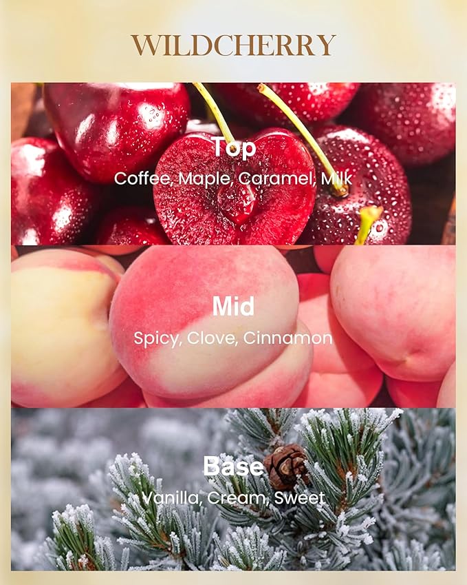 M&SENSE Wild Cherry Scented Candle 3 Wick, 35oz 150H Long Lasting, Soy Candles Stress Relief Romantic Gifts for Women Home Decor