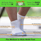 Loose Fit Stays Up Men's and Women's Casual Lower Cut Socks (Pack of 3) Made in USA, Cushioned Sole