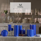 MOZEAL 4" x 12" Extra-Large Blue Pillar Candles (Set of 2), Unscented,Dripless, Smokeless,Long Clean-Burning,These Tall 12 inch Large Blue Pillar Candles Perfect for Weddings and Christmas Decor