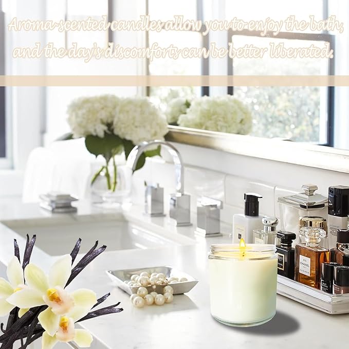 12 Pcs 8 Oz Bulk White Soy Candles,Vanilla Scented Candles Set,Bulk Aromatherapy Candle,Great Stress Relieving Scented Candle for Girls as a Gift for Birthdays, Weddings and More!