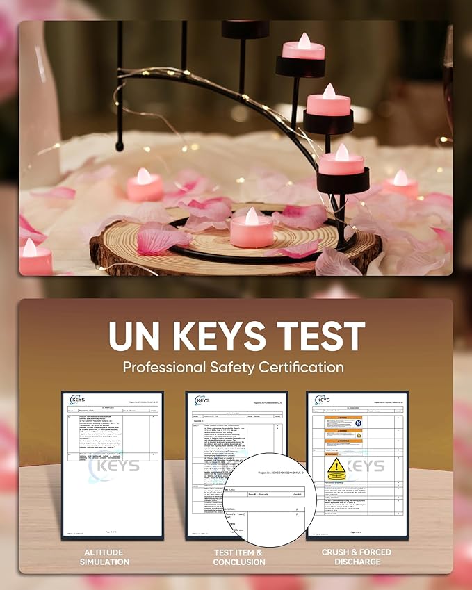 BEICHI Flameless LED Tea Lights - 24-Pack Battery Operated Fake Tealight Candles, Votive Candles Bulk for Holidays (Pink)