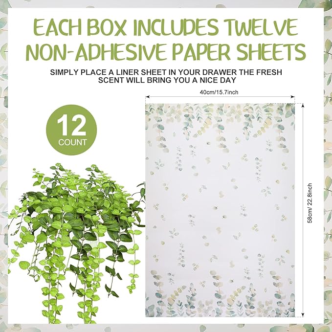Fainne 12 Sheets Drawer Liners for Dresser Scented Drawer Paper Liner Non-Adhesive Fragrant Liners 15.7 x 22.8 in for Dresser Closet Shelves Kitchen Cabinet Shelf Bedroom(Jasmine)