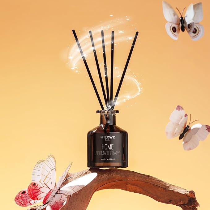 130Pcs Reed Aromatherapy Sticks - 10 Inch Black Fiber Reed Sticks, Aromatherapy Stick Refills for Home and Office - Reed Essential Oil Sticks for Aromatherapy Diffusers