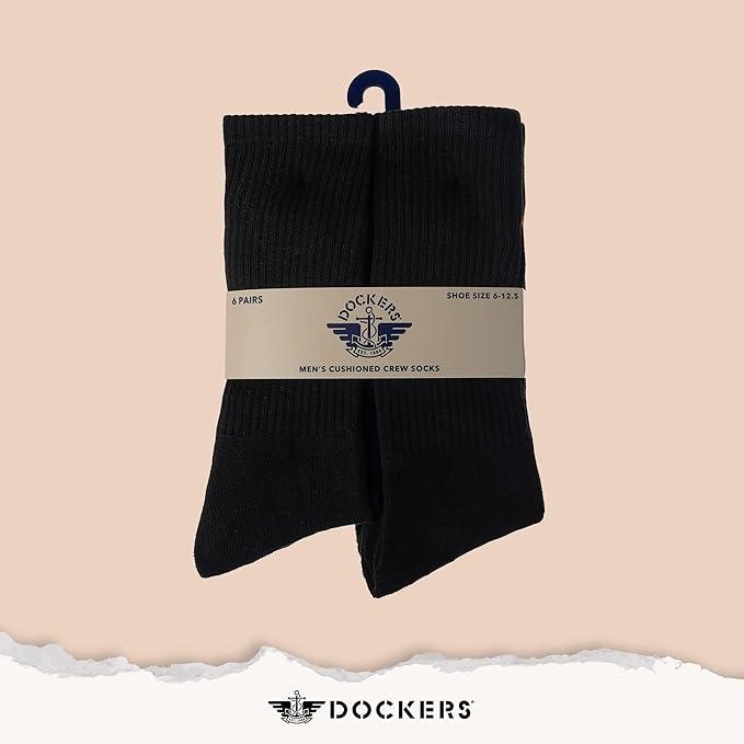 DOCKERS Men's Performance Socks - 3-Pairs and 6-Pairs Athletic and Dress Crew Socks for Men