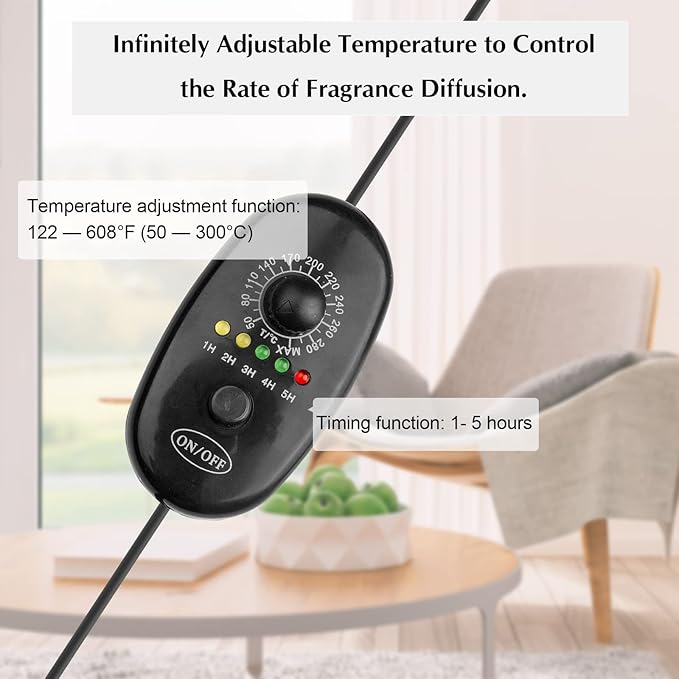 Electric Incense Burner with Timer, Frankincense Resin Burner, Oud Bakhoor Burner, Charcoal Free Quick How-to, Made Easy, No Open Flame, Eliminate Fire Hazards, Safer