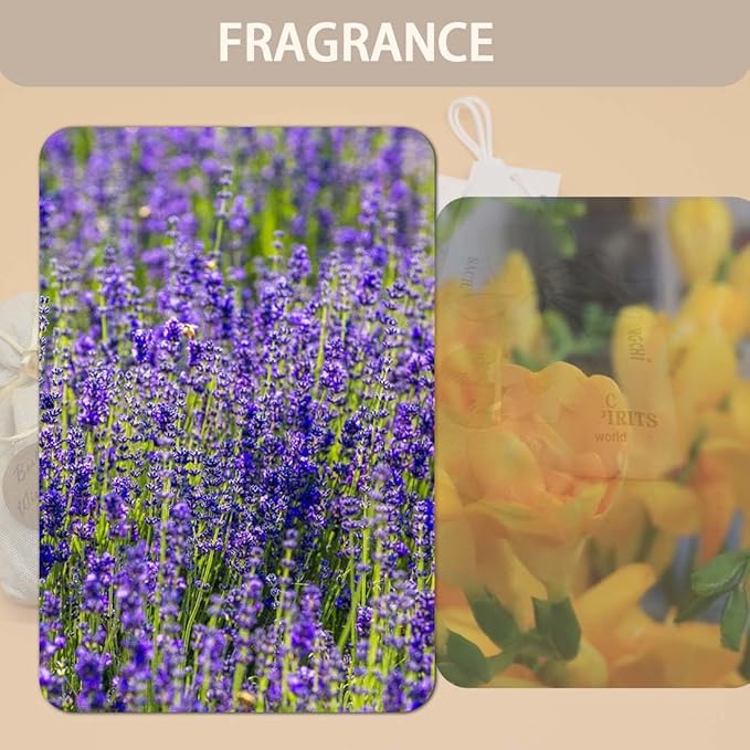 Home Refillable Fragrance Sachets 6-Pack, Lavender & Freesia Corn Cob Scent Bags for Closet Car Drawer, Natural Long-Lasting Freshener, Hemp Fabric Pouches