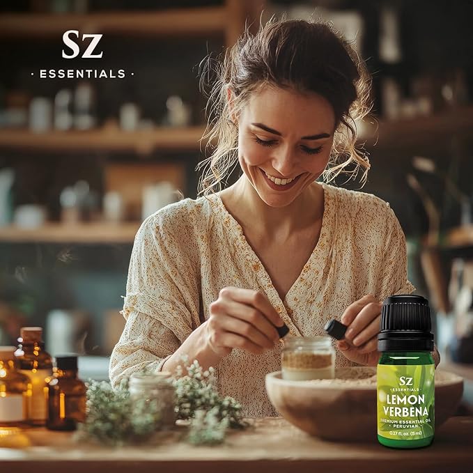 Lemon Verbena Essential Oil – 100% Pure & Natural, Grown in The High-Altitude Andes – Sweet, Citrusy, Uplifting Scent – Aromatherapy, Home Use – Therapeutic Grade & Vegan – 5 mL