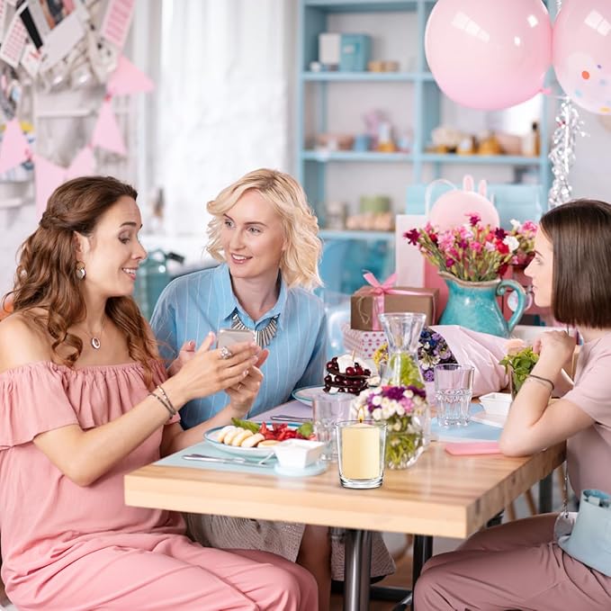 24 Packs Ivory Votive Candles, Unscented Small 1.5 Inch by 2.0 Inch Wax Candles for Wedding, Party & Home Dinner Table Decoration - 12 Hour Burning