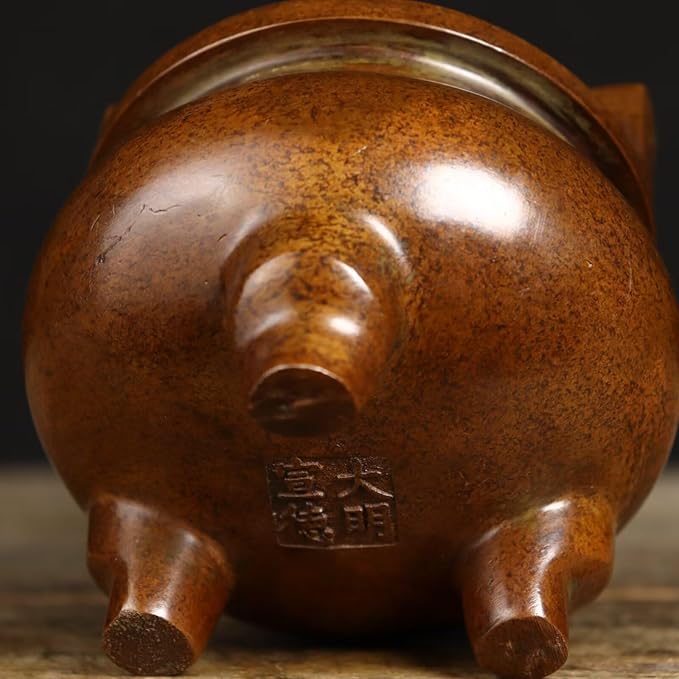 Brass Incense Burner Chinese Traditional Incense Burner Kit Zen Copper Incense Burner Office Home Yoga Room Sandalwood Burner Decoration Censer