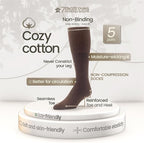 7BIGSTARS KINGDOM Khaki Diabetic Men's Mid-Calf Dress Socks - 5 Pack - Cotton