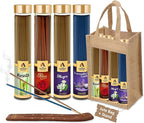 The Aroma Factory Organic Incense Sticks Aromatic Fragrances | Rose, Mogra, Kewda & Lavender | No Charcoal, Scented Incense | Herbal Pooja Agarbatti | 4x100g Jute Bag Giftset
