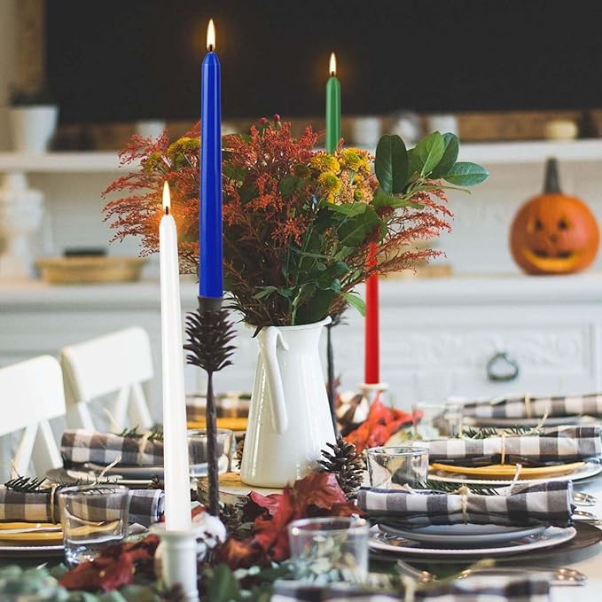 30 Pack 10 inch Assorted Color Spell Taper Candles –Unscented Dripless,Taper Candles for Rituals, Prayer, Birthdays, Meditation, Altar, Spells, Chime Candles - Ideal for Witches-10 Colours.