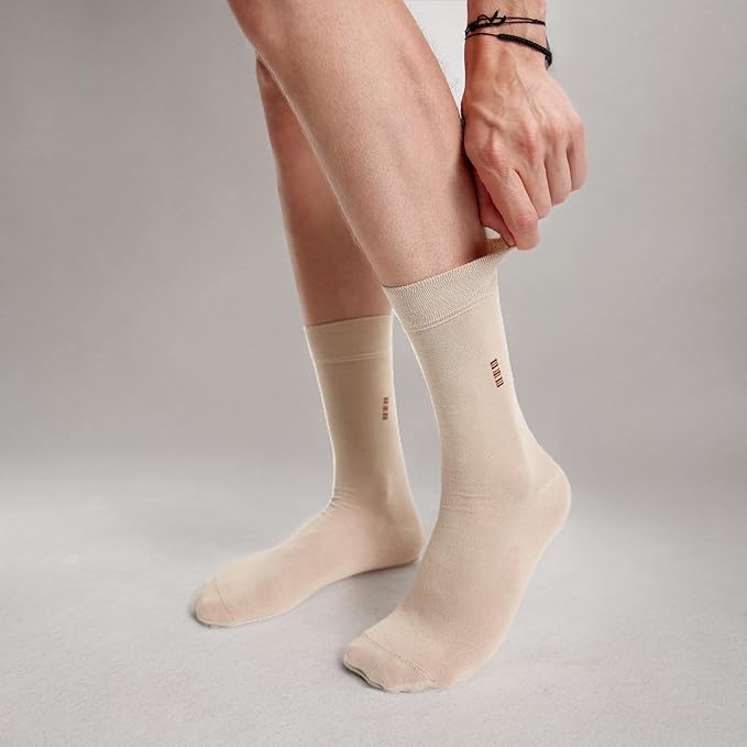 VRD Men’s Dress Socks, Bamboo 5-Pack Mens Socks, Mid Calf Length, Crew Socks Gift for Men Shoe Size 8-13