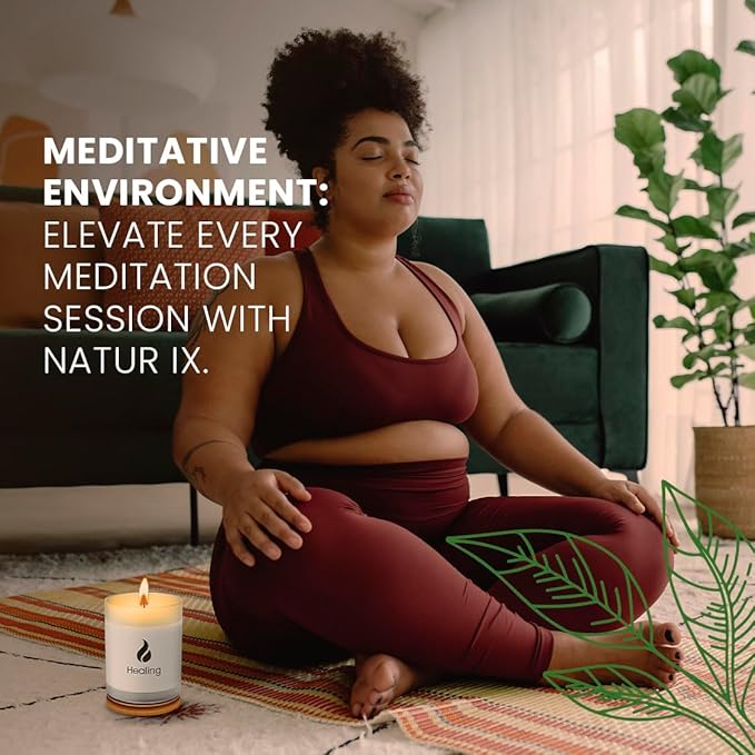 Natur IX Cleansing Scented Candles for Home | Sage & Palo Santo | Natural Non Toxic Soy Candles with Essential Oils | 50 H Long Burning | (Healing | Eucalyptus & Sage)