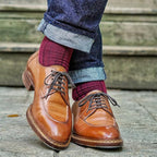 Merino Wool Mid-Calf Dress Socks for Men, Ribbed Dress Socks