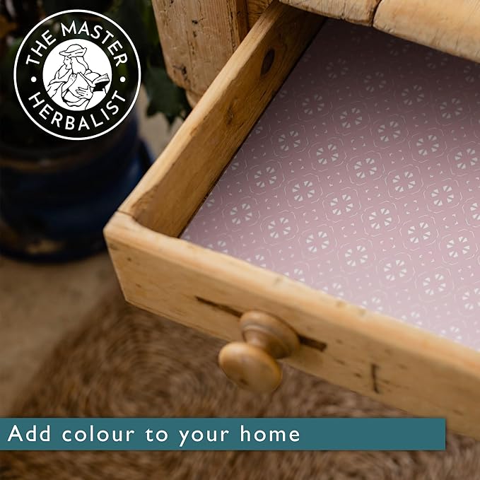 Fragrant Scented Drawer Liners in a Geometric Print (Folded) | Natural | Pack of 5 Sheets | Contains Essential Oils | Made in The UK (Helebore Pink | Neroli & Bergamot, Folded)