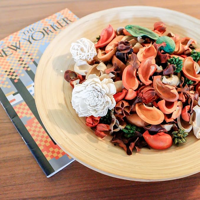 Qingbei Rina Fall Potpourri,Orange Scented Potpourri Bowl Filler, Thanksgiving Decorative Dried Flowers,Vase Filler,Home Fragrance Perfume,10 Oz,(Citrus)