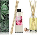 Urban Naturals Reed Diffuser Oil Refill Red Roses with White Peony, Cashmere Wood 8 oz + Free Reed Sticks, Made in The USA