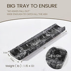 Koville Marble Incense Holder, Incense Holder for Sticks, Incense Sticks Holder Ash Catcher for Meditation Yoga SPA, Natural Stone Incense Burner, Home Table Decor (Black)