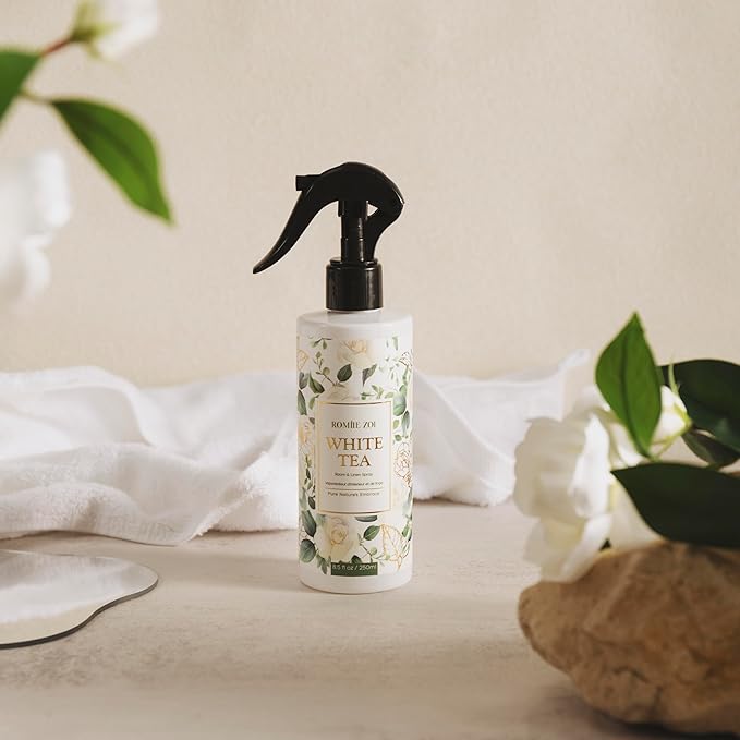Room Spray Air Freshener Scented White Tea with Natural Plant Extract Room Fabric Spray for Home Fragrance linen Spray air Freshener - 8.5 FL OZ