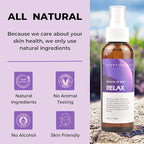 Benatu Lavender Sandalwood Essential Oil Blend Spray for Body and Hair, Multi-Use Natural Relax Scent Aromatherapy Room Mist for Pillow, Fabric, Bedding, Linen, Car 4 fl oz