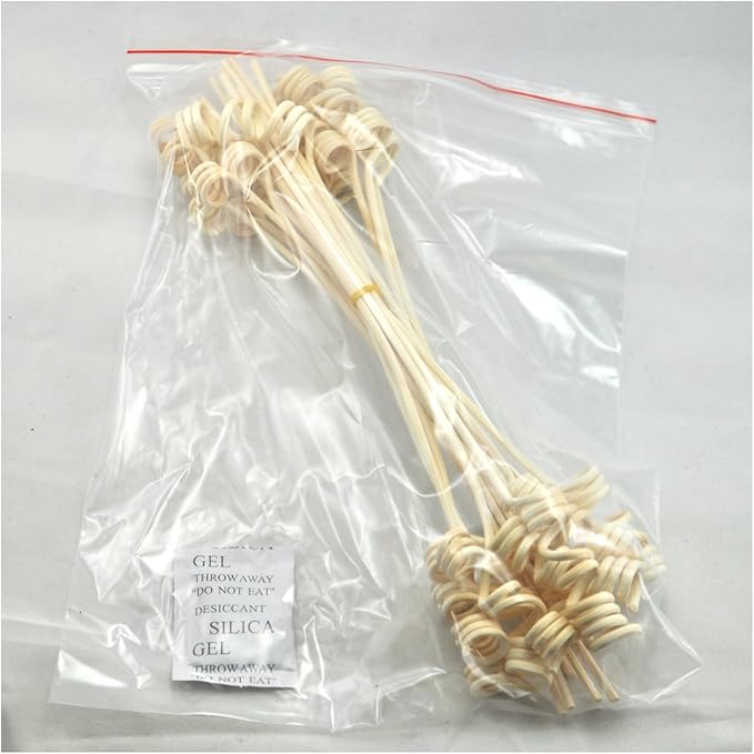 Wavy Spiry Natural Rattan Reed Fragrance Diffuser Replacement Refill Sticks 20 Pieces (12" x3mm Roll, Natural Color)