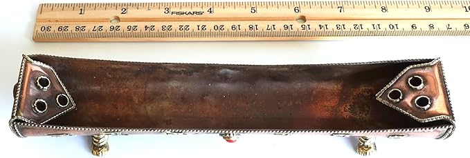 Traditional Handmade Incense Holder for Sticks and Cones | 100% Pure Copper & Brass Incense Burner | Buddhha & Buddhist Text | Stand Holds 6 Sticks & 6 Cones | Effective Ash Catcher