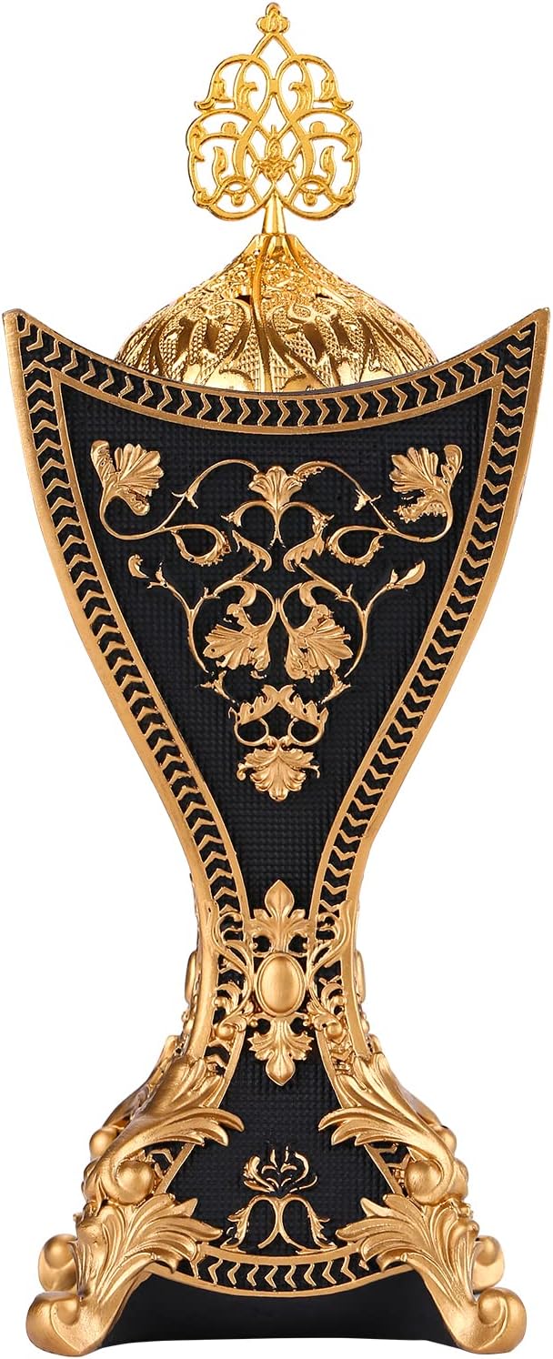 Frankincense Resin Incense Burner,Bakhoor Burner, Charcoal Incense Burner, Portable Incense Censer - for Yoga,Spa Aromatherapy,Office & Home Decor(Black)