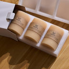 MOZEAL 3" x 4" Hand-Poured Unscented Beige Candle, Dripless Off White/Cream Pillar Candle Set of 3, Long Clean Burning, Approx 72 Hours Burn Time, Rustic Country Style, Home Decor