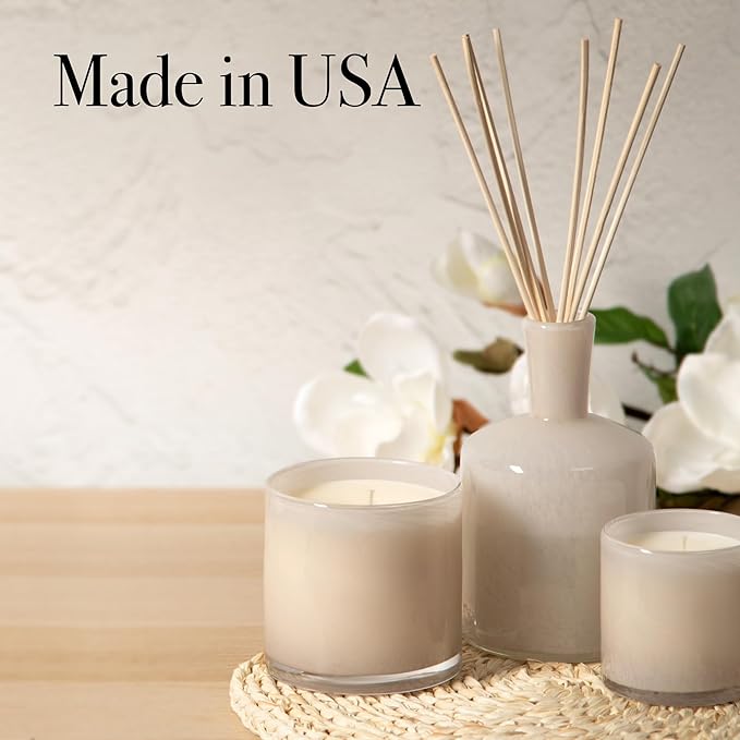 LAFCO New York Reed Diffuser Refill, Star Magnolia - 8.4 oz - Up to 4-Month Fragrance Life - Includes Natural Wood Reeds - Free of Dyes & Propellants - Made in The USA
