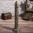 Incense Burner, Stick Incense Holder Brass Incense Holder, Bronze Dragon Phoenix Carving Incense Stick Vertical,Metal Holder Stand for Tea Room Decoration