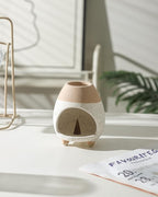 Palo Santo Holder Burner, Handcrafted Ceramic Incense Holder Burner and Ash Catcher for Palo Santo Sticks or sage Bundles, Smudge Bowl, Meditation Home Decor (White Yellow)