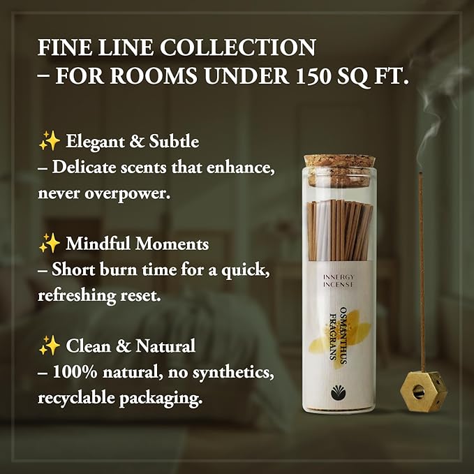 Energize & Uplift - Innergy Osmanthus Incense Sticks, Natural Citrus-Floral Mood Boosting Incense, 150 Sticks