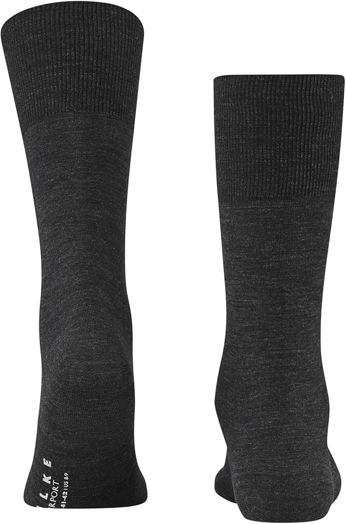 FALKE Men's Airport Dress Socks, Premium Merino Wool Cotton Blend, Sustainable Luxury, Eco-Friendly Business Casual, 1 Pair