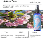 Natural Bedroom Linen Spray Scented Room Mist with Plant Extracts Long Lasting Freshness for Sheets, Pillows & Curtains – 4oz 4Bottle（Cherry Blossom + Citrus + White Peach + Gardenia）