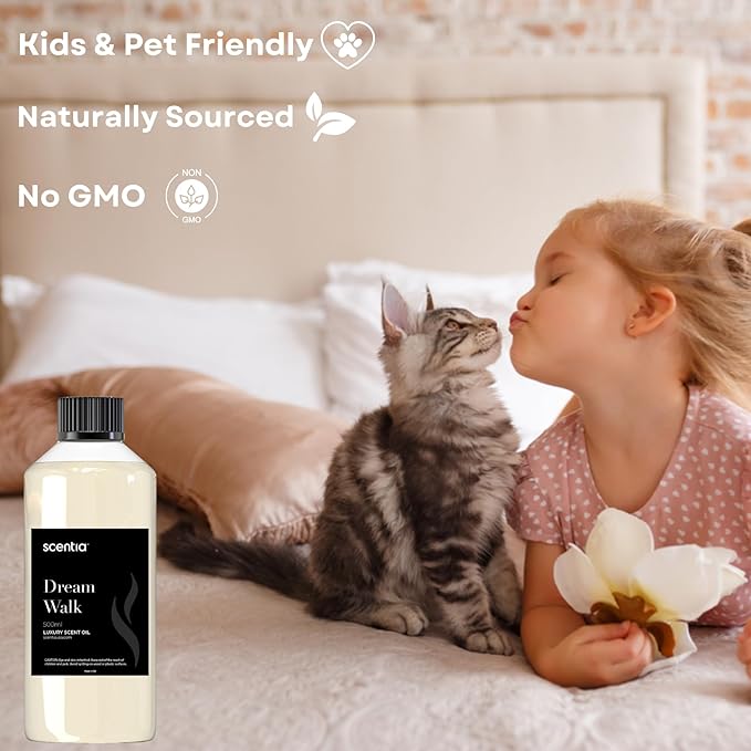 Hotel Diffuser Oil Inspired by The 5- Star Hotel Scent - 500 ml 16.9 fl oz - Essential Oil Blend for Diffuser Refill,White Tea Oil for Aromatherapy Diffusers and Humidifiers - Dream Walk