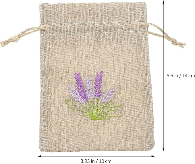 Homoyoyo 10pcs Empty Sachet Bags Drawstring Lavender Flowers Bags Dried Lavender Scented Pouches 10 * 14cm