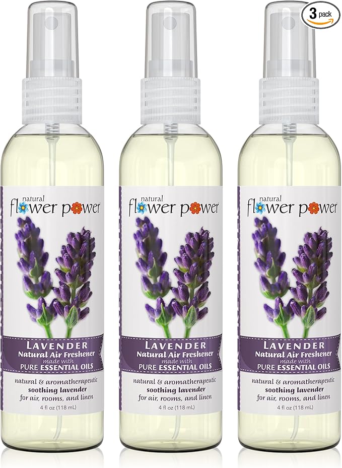 Air Freshener Spray - Odor Eliminator with Essential Oils for the Home, Car & Fabric - Cruelty Free & Vegan - 3 Pack - Lavender - 3 x 4 oz