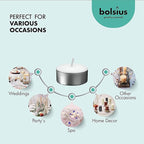 BOLSIUS Tea Lights Candles - Pack of 200 White Unscented Candle Lights with 6 Hour Burning Time - Tea Candles for Wedding, Home, Parties, and Special Occasions