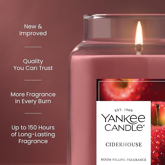 Yankee Candle, Ciderhouse Fall Scented Candle, 22oz Large Jar with up to 150 Hour Burn Time