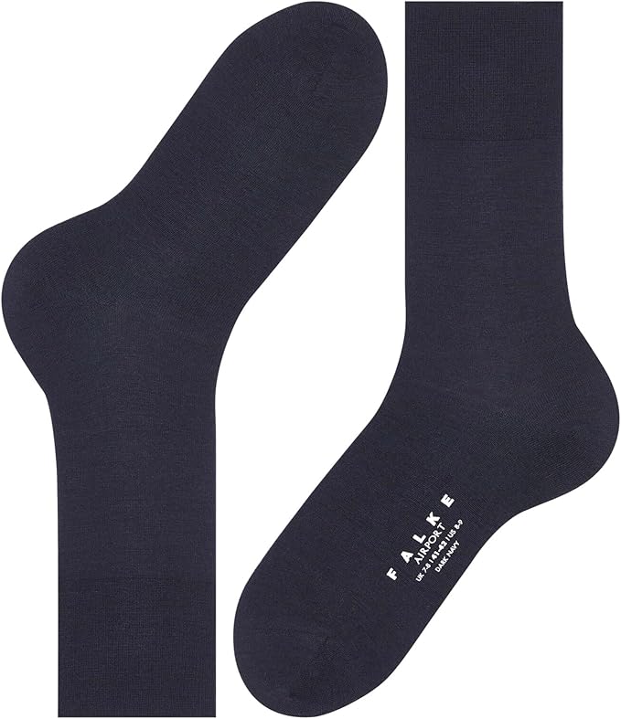 FALKE Men's Airport Dress Socks, Premium Merino Wool Cotton Blend, Sustainable Luxury, Eco-Friendly Business Casual, 1 Pair