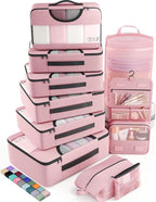 Veken 10 Set Packing Cubes for Travel Essential, Suitcase Organizer Bags in 4 Sizes, Carry-On Luggage Accessories with Large Laundry & Hanging Toiletry Bag, Must-Have for Airplane, Road Trip & Camping