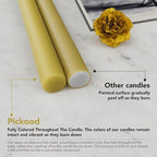 New Burning Formula Unscented Dripless 10-Inch Taper Candles Set of 12 - Sage Green, for Wedding, Dinner - Smokeless, Long Burning - Hand Poured, Colored Tall Candlesticks - Verde Salvia