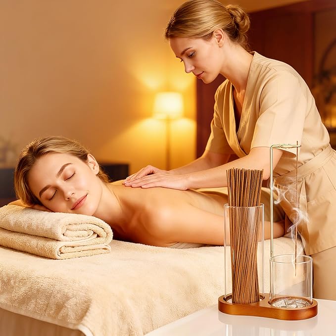 3 in 1 Incense Holder for Sticks & Cones, Mess-Free Incense Burner with Enlarged Ash Catcher and Cleaning Brush, Perfect for Meditation, Yoga, Spa, Gift & Home Decor