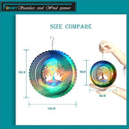 FONMY Stainless Steel Wind Spinner Worth Gift Indoor Outdoor Garden Decoration Crafts Ornaments,6 Inch Multi Color Tree of Life Wind Spinners