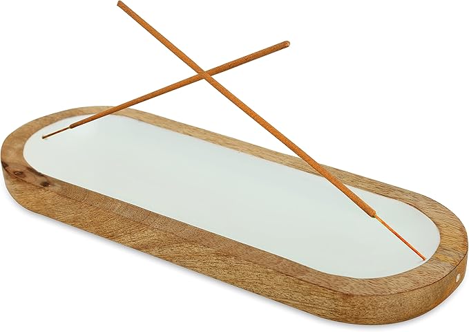 Raajsee Hand Painted Incense Holder,Wooden Incense Burner,Ash Catcher, Incense Tray 11x4x1.5 Inches, Best for Home Fragrance-Aesthetic Room Décor