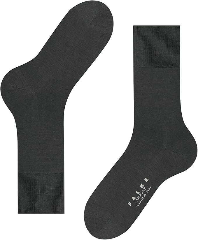 FALKE Men's Airport Dress Socks, Premium Merino Wool Cotton Blend, Sustainable Luxury, Eco-Friendly Business Casual, 1 Pair